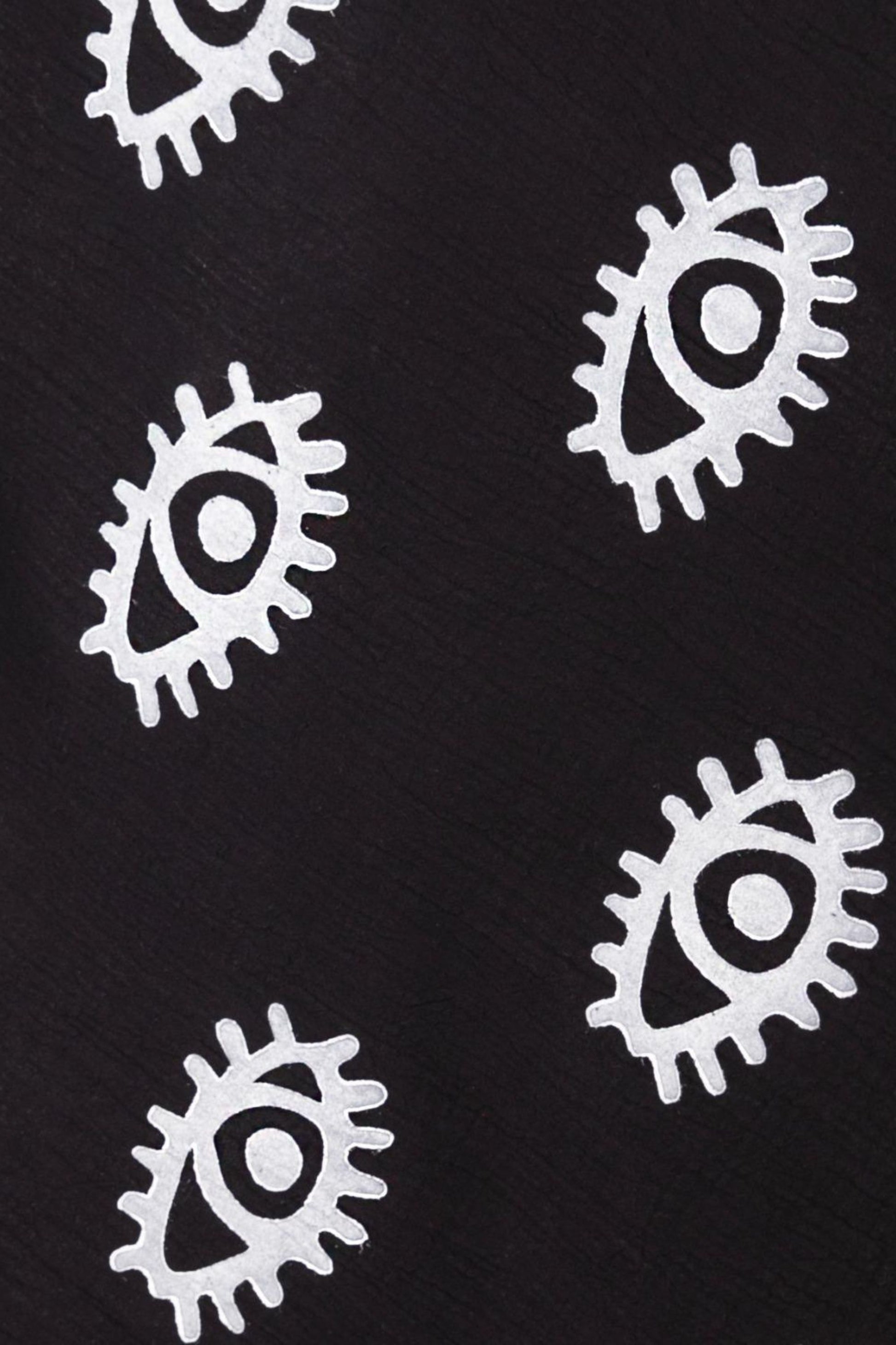 AZRA EVIL EYE ORGANIC COTTON TOWEL IN BLACK