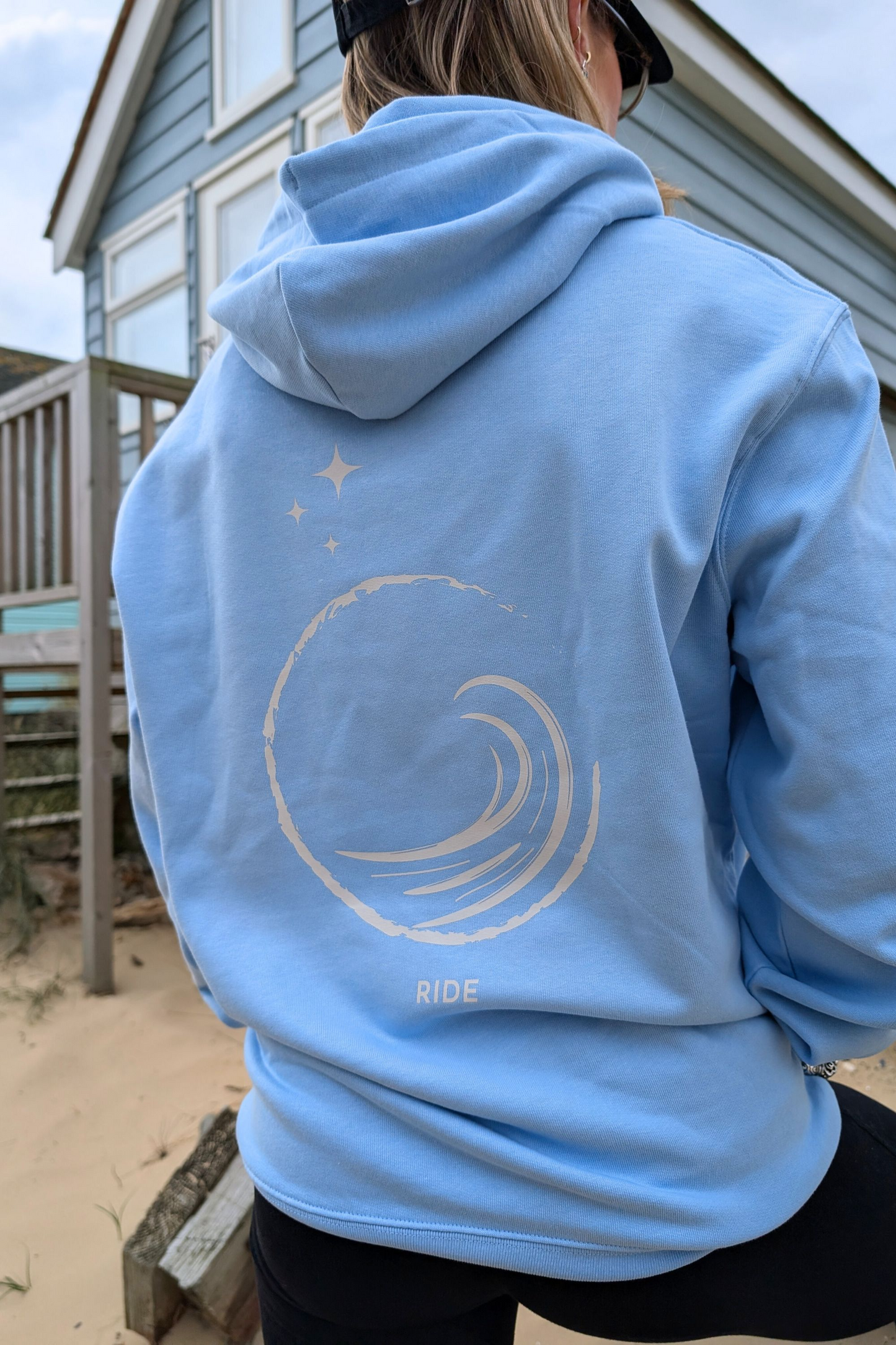 ORGANIC COTTON RIDE ICONIC HOODIE IN BLUE