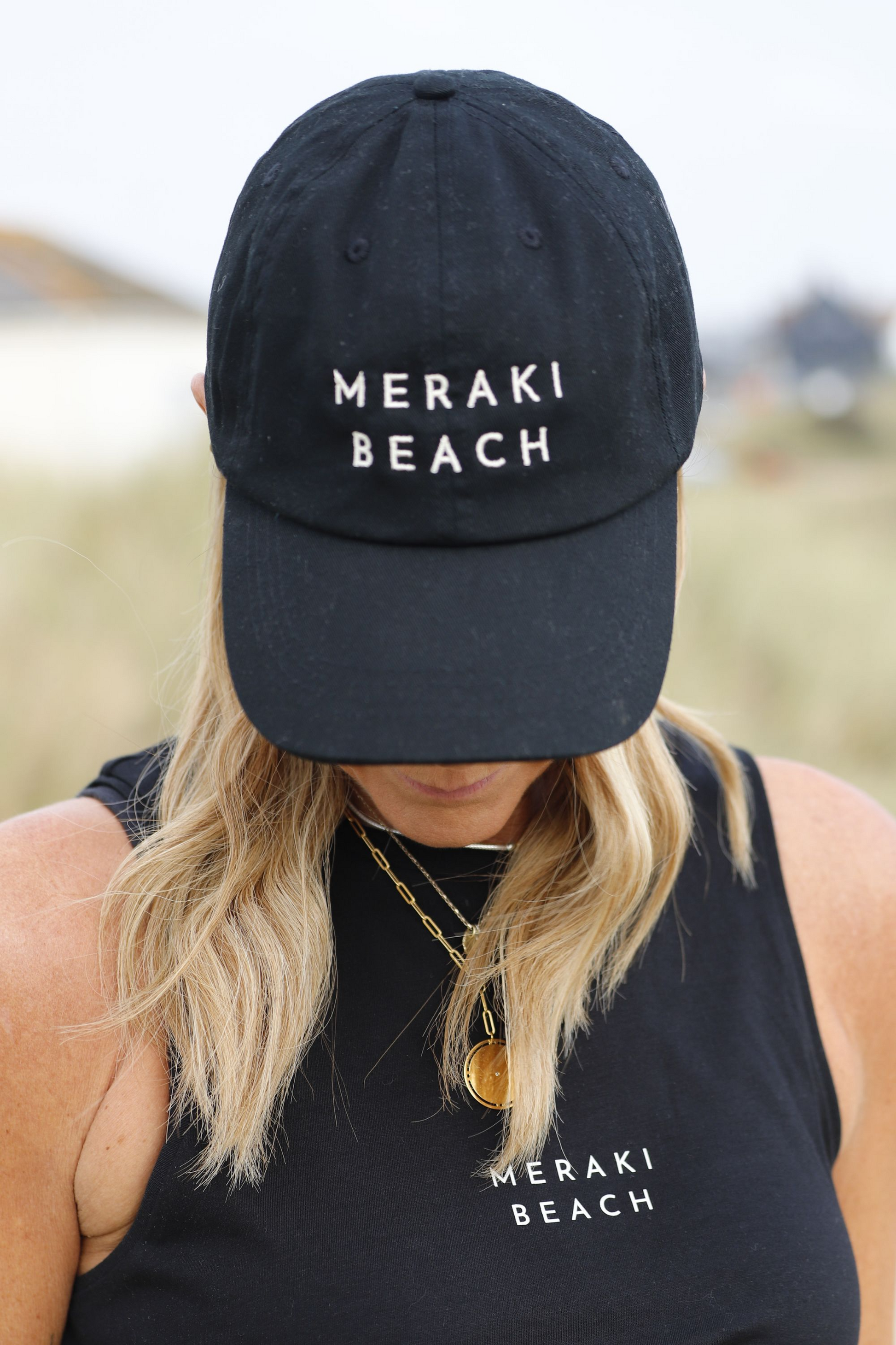 BEACH BUM COTTON CAP IN BLACK