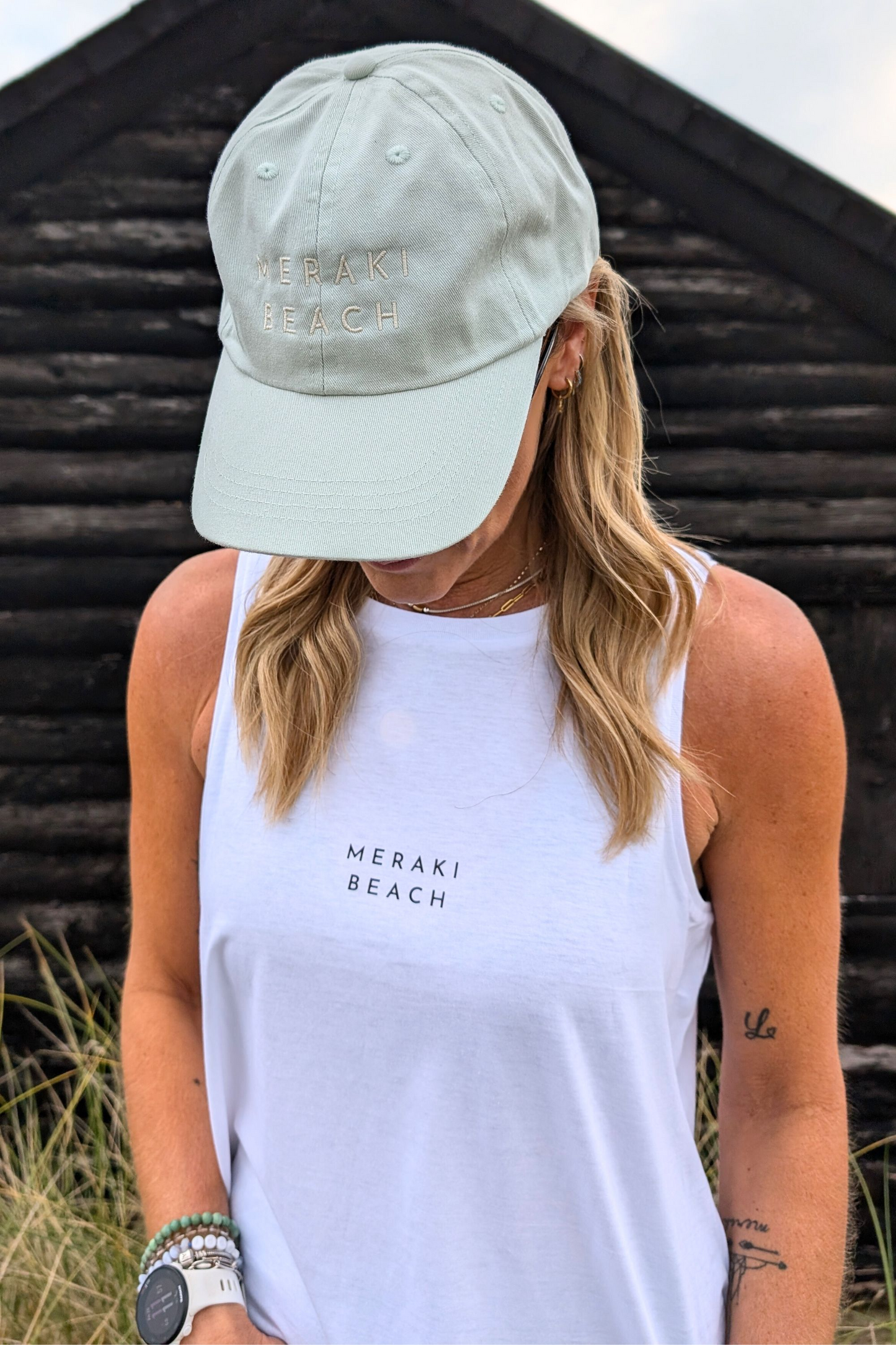 BEACH BUM COTTON CAP IN PASTEL GREEN