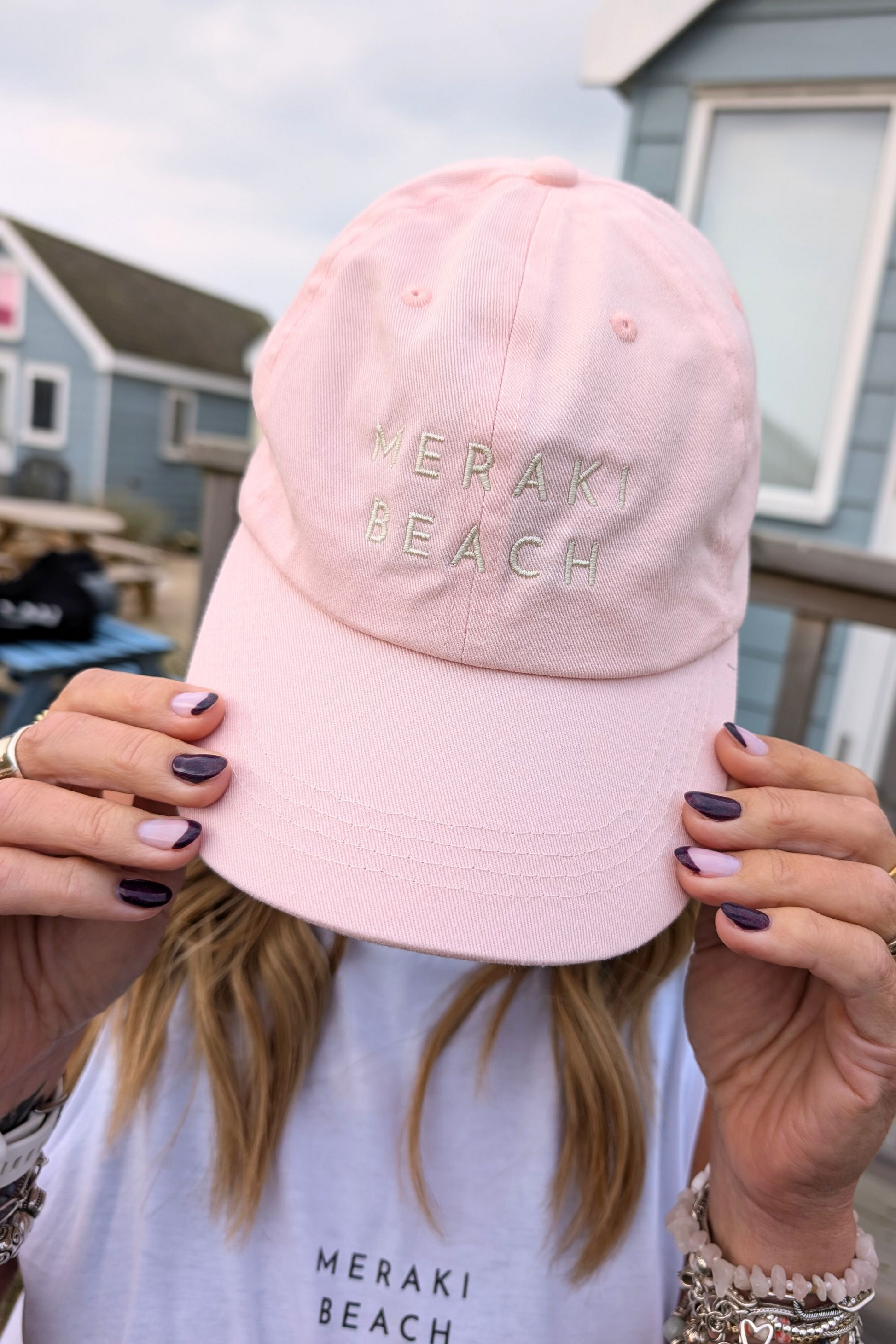 BEACH BUM COTTON CAP IN PASTEL PINK