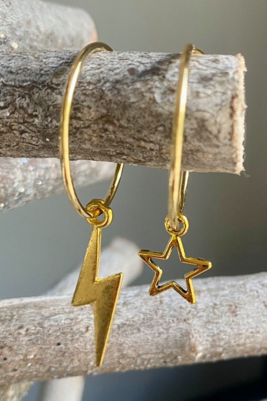 ELECTRO STAR EARRINGS IN GOLD