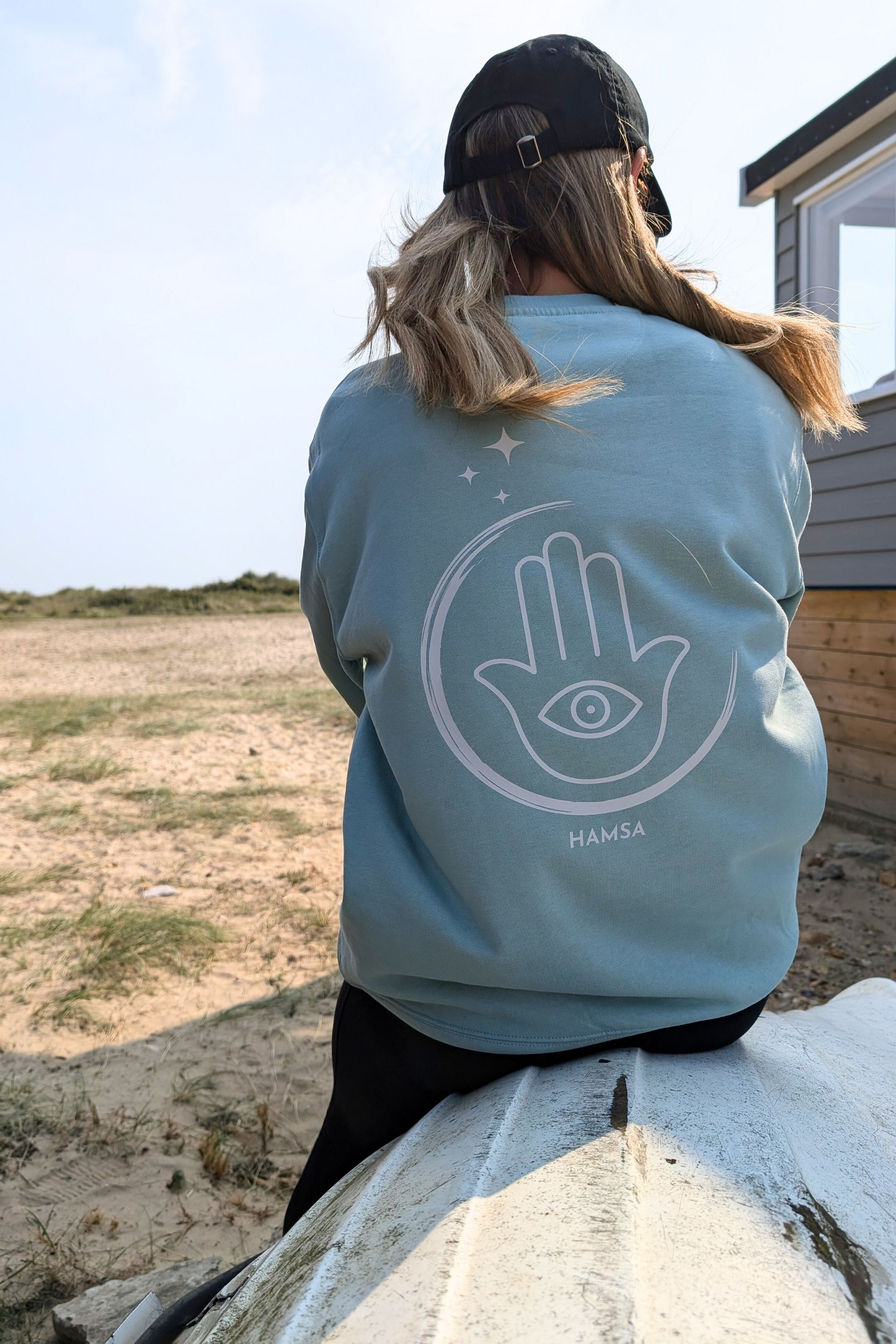 HAMSA HAND ORGANIC COTTON SWEATSHIRT IN GREEN