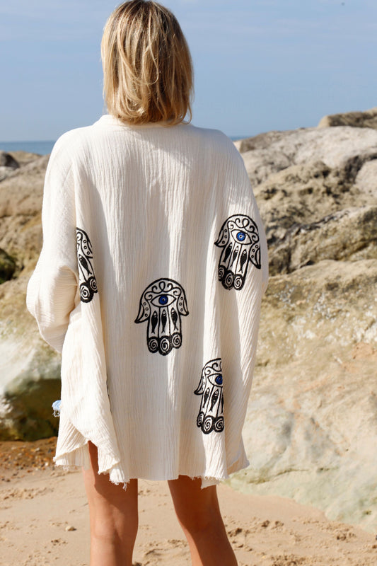 HAMSA Beach Shirt | Women's Kimonos & Holiday Clothes