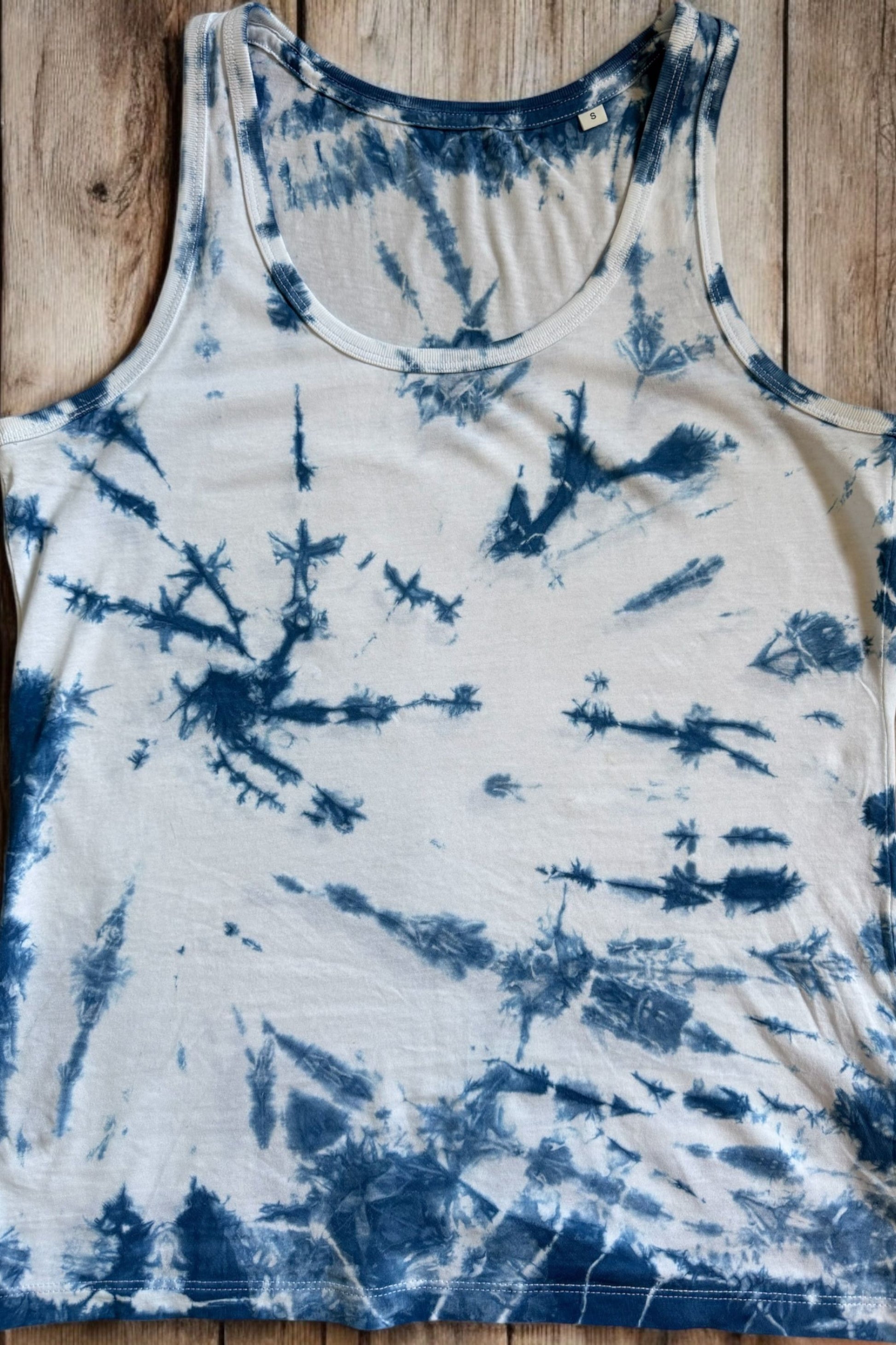 KATE ORGANIC COTTON TANK TOP WITH TIE DYE SHIBORI