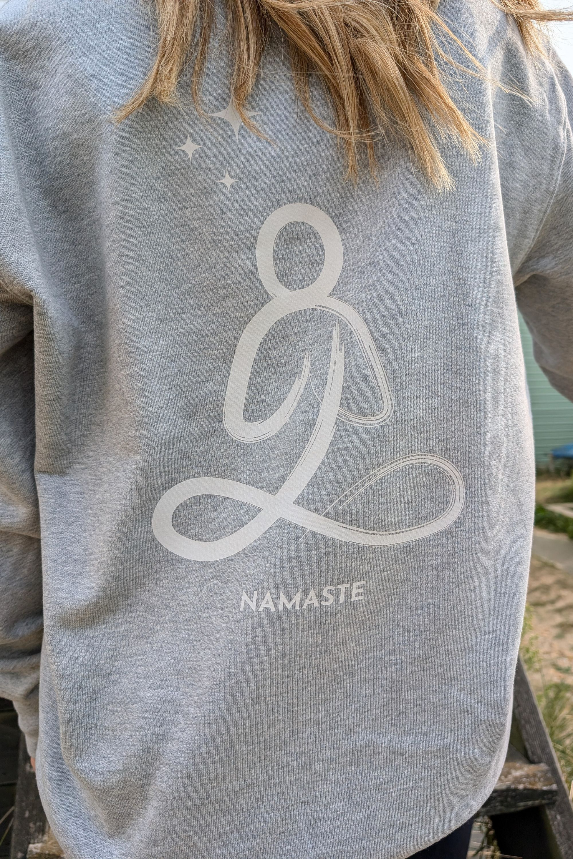 NAMASTE ORGANIC COTTON SWEATSHIRT IN GREY