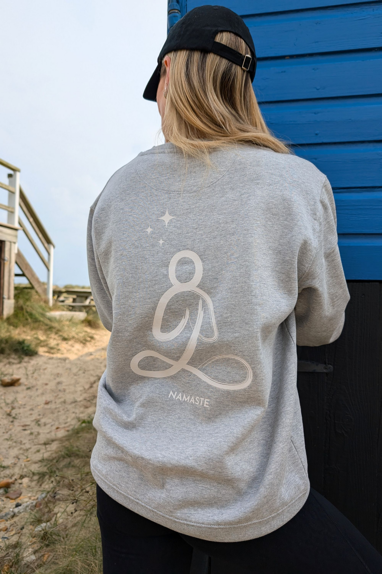 NAMASTE ORGANIC COTTON SWEATSHIRT IN GREY